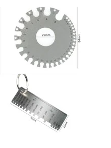 2 Pcs Stainless Steel Metal Sheets Welding Thickness Gauge- Wire Gauge Measurement Tool, Standard Dual-Sided Round Wire Cable Sheet Gage And Wire Welding Material Thickness Gauge