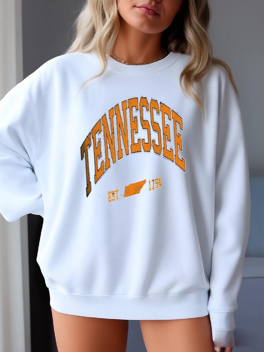 Tennessee  Sweatshirt: Retro Tn Crewneck Sweatshirt - 白色 - 查看 1