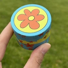 1 件 4 层 50 毫米锌合金小花形烟草研磨器，高品质金属吸烟研磨器，粉色/绿色可选 - 彩色 - 查看 3