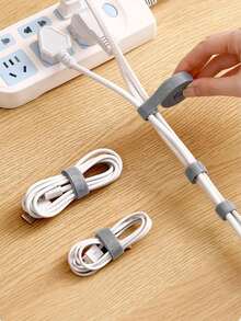 1 pieza Organizador de cables con correa de gancho y bucle, soporte de amarre de cable autoadhesivo ajustable
