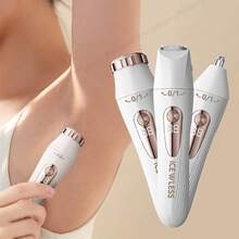 2025 New Women's 3-In-1 Portable Electric Shaver, Unisex - Multi-Functional LED Display, USB Charging, Includes Pubic Hair Trimmer, Ear And Nose Hair Trimmer, Lip Hair Trimmer - Multicolor - View 1