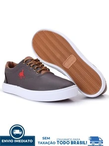 Tênis Masculino Casual Polo Imperial Confortável Dia a Dia Premium Promoção - Bege - Visão 4