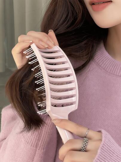 蓬松U型梳 - 多色，丰盈柔顺，适合细软发质，打造蓬松秀发，呵护细软发丝，美发造型工具，美发造型套装