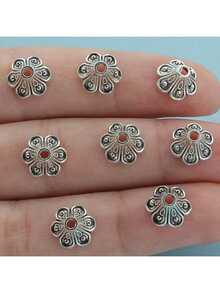 30pcs/50pcs/100pcs Vintage Six-Petal Flower Bead Caps, Jewelry Making Spacer Beads, For DIY Bracelets, Earrings, Necklaces, Craft Making