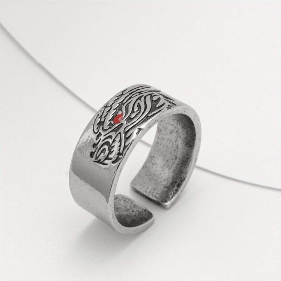 1pc Personalizado Simple Lucky Dragon Pattern Ring, Men's Zodiac Dragon Lunar New Year Accessories Vintage Open Ring Party Birthday Gift Jewelry - por defecto - Ver 1