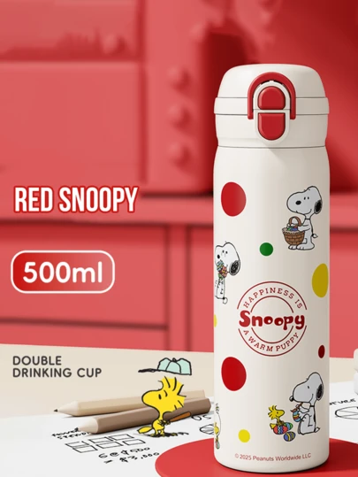 Polka Dot Thermal Insulated Water Bottle - Red Edition, 500ml Leak-Proof Stainless Steel Double Drinking Cup With Cute  Design, Long-Lasting Temperature Retention, Adorable & Stylish, Perfect For Students & Office Workers, Great For Daily Commute, School Lunches, Office Breaks & Travel