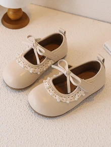 1 Paar Mädchen Retro einfarbige weiche Sohle Klettverschluss flache Schuhe, geeignet für Outdoor-Aktivitäten und vielseitig einsetzbar das ganze Jahr über. - Weiss - Übersicht 2