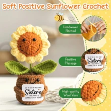4pcs Handmade Crochet Desktop Decor Figurines, Funny Sci-Fi Character Dolls, Ideal Birthday Gift For Best Friends, Sisters, Moms, Grandmas, Coworkers, Family, Kids, Positive Emotion Support, Creative Party, Halloween, Thanksgiving, Christmas Decoration, Plush Doll For Room, Desk