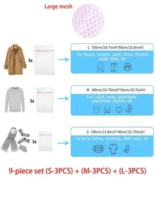 1PC/3PCS Zipper Mesh Laundry Bags, Honeycomb Laundry Washing Bag, Suitable For Clothing, Shirts, Bras, Socks, Pantyhose, Underwear, Travel Storage Bag