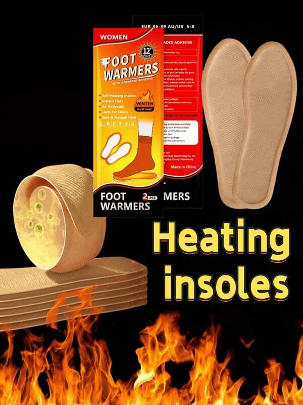 7 piezas/Plantillas calefactadas, Calentadores de pies, Almohadillas de calentamiento de invierno, Plantillas calefactadas de artemisa, Almohadillas de calentamiento automático de 12 horas para hombres y mujeres, Adecuado para el invierno