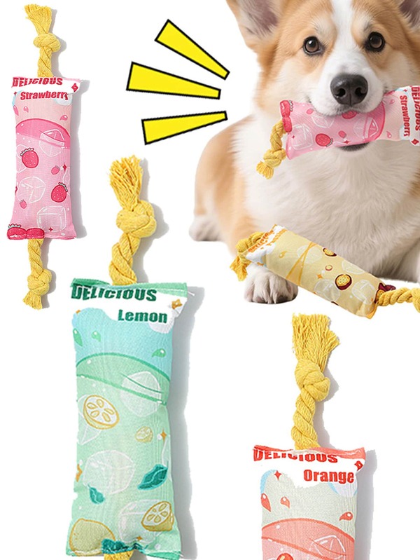 1pc Pet Chew Rope Knot Ball Teeth Cleaning Boredom Breaker Toy For Cats & Small/Medium Dogs