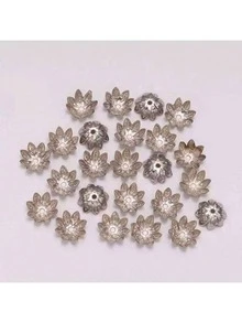 30pcs/50pcs/100pcs Vintage Six-Petal Flower Bead Caps, Jewelry Making Spacer Beads, For DIY Bracelets, Earrings, Necklaces, Craft Making