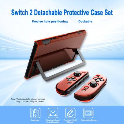 2pcs Controller Grips + 1pc Console Protective Case For Nintendo Switch 2nd Generation, Ergonomic Bulge Design For Comfortable Grip, Anti-Slip For Enhanced Handling