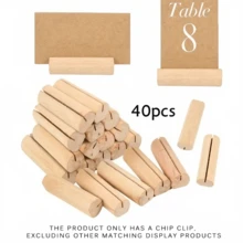 20/40 buc Suporturi din lemn pentru numere de masă pentru nunți și evenimente - Suporturi elegante pentru numere de masă, Suporturi pentru carduri de nume și fotografii, Potrivite pentru fotografii, Cartonașe, Meniuri - Perfecte pentru nunți, petreceri și evenimente, Cleme pentru carduri de nume, Cleme din lemn pentru mesaje cu numere de masă pentru restaurant și nuntă