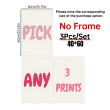 3Pcs Custom Gallery Canvas Wall Set, Pick Your Own 3 Digital Prints, Pick Your Own, Retro Printable Wall Art, Custom Wall Art, Optional Frame,Graphic Print - Multicolor - View 13