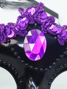 2 件男女通用化妆舞会面具，适合女士、情侣、男士、威尼斯、万圣节、圣诞节、情人节、狂欢节 - 彩色 - 查看 2