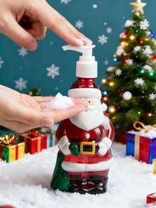 1 Bình đựng xà phòng thiết kế hình ông già Noel 350ml, Chai nhựa Pet có thể bơm lại, Thích hợp để rửa tay, gội đầu và sữa tắm - Nắp vặn, Không mùi thơm - Trang trí phòng tắm, Lưu trữ chất lỏng theo chủ đề Giáng sinh, Bình đựng xà phòng lý tưởng cho phòng tắm, Trang trí nhà cửa và phòng tắm, Quà tặng Giáng sinh - Nhiều màu - Xem 3