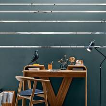 20pcs Silver Long Rectangle Mirror Wall Stickers, Acrylic Self-Adhesive Mirror Decals, Waistline Decor, Suitable For Living Room, Bedroom, Bathroom, TV Background Wall Decoration - Multicolor - View 3