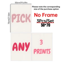 3Pcs Custom Gallery Canvas Wall Set, Pick Your Own 3 Digital Prints, Pick Your Own, Retro Printable Wall Art, Custom Wall Art, Optional Frame,Graphic Print - Multicolor - View 14