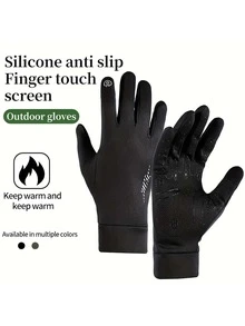 1 Par de Luvas Touchscreen para Outono/Inverno, Antiderrapante, Leve, Adequado para Corrida, Caminhada, Ciclismo, Esportes ao Ar Livre, Quente