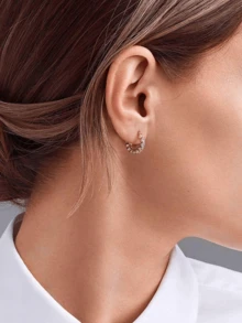 2 perechi de cercei cu zirconii cubici și cercei din aur de 14k, cercei hipoalergenici cu diamante pentru femei, potriviți pentru purtare zilnică și cadouri