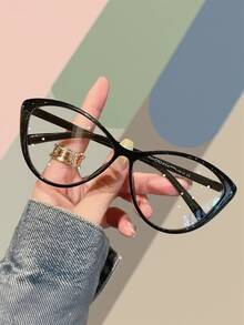 1pc Women's Retro Leopard Eyeglasses - Cat Eye Frame,  Brand Design, Ideal For Computer Work & Reading, Decor Piece - Fits Holiday Party Outfits This Season, Suitable For Gifting & Self-Use - 黑色 - 查看 6