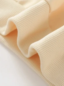 Young Boy Casual Loose Fit Thick Knit Sweatshirt - Apricot - View 5