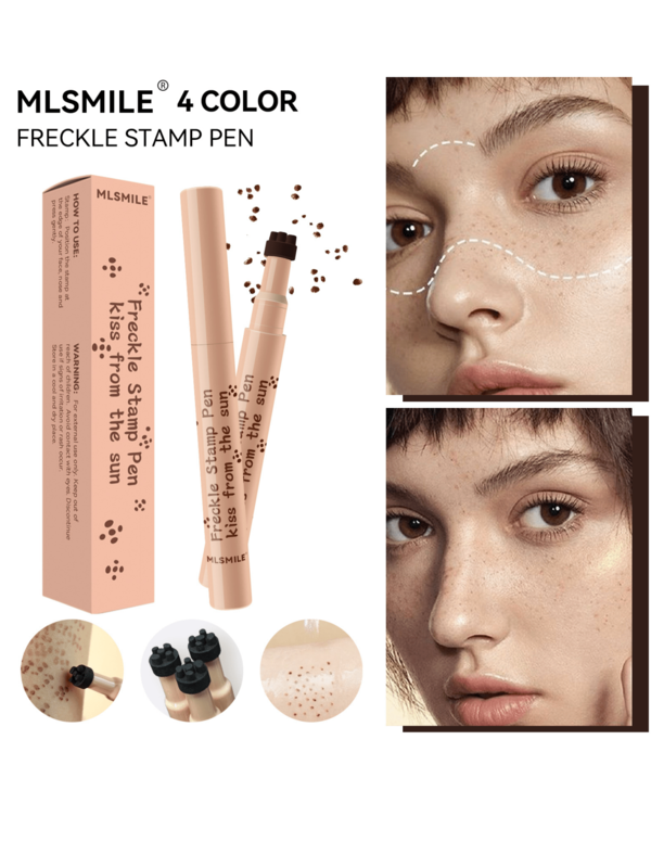 Penna per lentiggini realistiche, colore naturale, impermeabile, facile da applicare, penna per trucco viso con lentiggini, trucco per lentiggini e nei