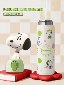 SNOOPY Polka Dot Thermal Insulated Water Bottle - Green Edition, 500ml Leak-Proof Stainless Steel Double Drinking Cup with Cute Snoopy Design, Long-Lasting Temperature Retention, Adorable & Stylish, Perfect for Students & Office Workers, Great for Dailyunch Commute, Lunch & Travels, Office & Travel - 綠色 - 查看 3