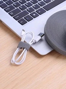 1 pieza Organizador de cables con correa de gancho y bucle, soporte de amarre de cable autoadhesivo ajustable