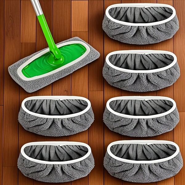 2/4/6pcs Reusable Replacement Mop Pads, Super Absorbent And Durable, Suitable For Dry And Wet Flat Mops, Can Dry Quickly, Stain-Resistant Washable, Easy To Clean, Essential Cleaning Supplies Set