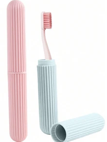 1pc Toothbrush Cover, Toothbrush Case, Portable Protective Toothbrush Cover, Lightweight Multi-Functional Toothbrush Travel Case, Toothbrush Storage Case, Suitable For Travelling, Camping, Gym, School, Travel Toothbrush Cover - Multicolor - View 11