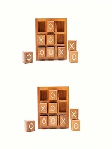 Classic Wooden Tic Tac Toe Game Set - Perfect Family Game Night & Home Decor, Fits Coffee Tables, Living Rooms & Desks, Classic Tic Tac Toe Strategy Tabletop Game For Families & Friends - Farmhouse Style Tabletop Game For Game Night & Gifts, Features Classic Wooden Design, Suitable For Family Entertainment, Coffee Tables And Home Decor, Ages 14 And Up