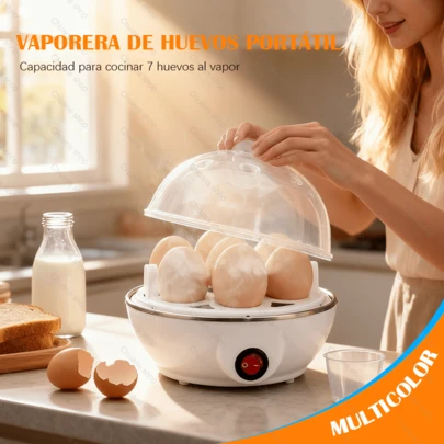 LÈRFM [MXBTG]1 huevos al vapor de cocina de gran capacidad con 7 agujeros de huevo para huevos al vapor, batatas, maíz y pan, hervidor de huevos portátil, diseño compacto al aire libre, oficinas, autocaravanas y viajes
