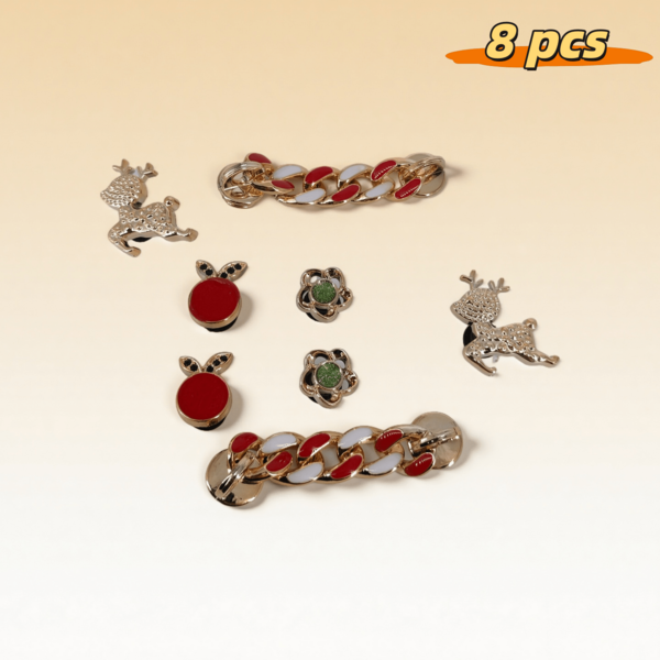 Rhinestone Decorated Clogs, Christmas Exclusive Accessories, Santa Claus, Christmas Tree, Reindeer