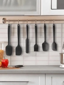 6 件套硅胶烘焙套装 - 耐热，可用洗碗机清洗 - 包括长铲、铲子、刮刀、油刷、蜂蜜铲 - 适合感恩节、复活节、万圣节、圣诞节和所有场合 - 送给面包师和家庭厨师、厨房、烘焙工具的理想礼物 - 彩色 - 查看 10