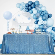 145 Pieces Metallic Blue Macaron Confetti Balloon Arch Garland Set For Birthday Decoration - Màu xanh lam - Xem 5