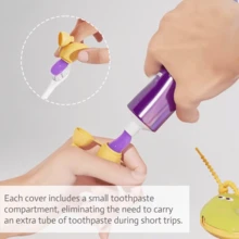 Banana-Shaped Toothbrush Storage Case – Built-In Compartment Design For Separating Toothbrush Heads & Silicone Caps, Clean Partitioning Fits Various Toothbrush Types. Features An Integrated Snap Closure For Easy Opening And Closing, With Dust-Proof And Breathable Properties. Compact And Portable, It Can Be Hung On The Wall Without Taking Up Space. Suitable For Business Trips, Family Travels, Home Backup, And Outdoor Camping. - Random - View 7