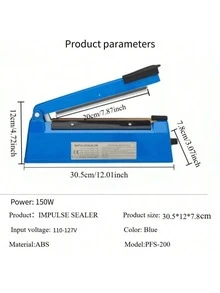 RAF 手动封口机、透明塑料袋、橡胶材料、定制塑料封口机、手持式脉冲封口机、厨房用品、情人节和圣诞节礼物折扣 - 美規A型插(110-127V) - 查看 12