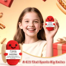 1-4pcs Handmade Crochet Desktop Decor Figurines, Funny Sci-Fi Character Dolls, Cartoon Style, Great Birthday Gift For Best Friends, Sisters, Girlfriends, Moms, Grandmas, Unisex, Coworkernal Support, Positive Vibes, Party, Halloween, Thanksgiving, Christmas, Appreciation, Plush Toys, Room, Bedroom, Desktop, Small Gifts, Souvenirs