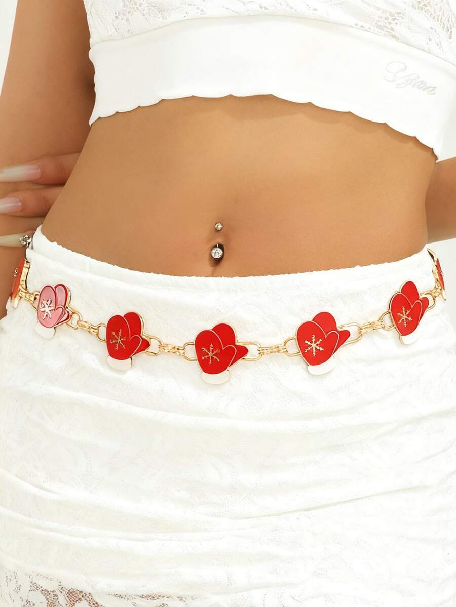 1pc Christmas Gift Thumb Coin Belt, Fashionable Niche Design Waist Chain, Suitable For Women's Christmas Outfit, Party Outfit Matching, Evening Party, Christmas Gift, Women's Autumn/Winter Jewelry, Women's Accessories, Autumn