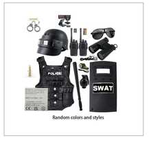 2025新款儿童角色扮演玩具套装/子弹链 - （10件套 - 套装必备防弹背心、头盔、盾牌）角色扮演道具模型玩具 - 特警软弹逼真迷你特警全套装备 - 男孩游戏 - 节日角色扮演玩具装备 - 生日礼物 - 圣诞礼物 - 万圣节礼物 - 平安夜礼物 - 完美礼物