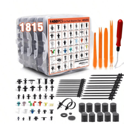 Kit 1815 Pcs Presilha Grampo Fixadores Revestimento Interno Externo Kit Espátula Com Chave Automotivo