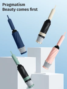 20 Ribs Extra-Large Windproof Automatic Umbrella - Durable, Portable, And Water-Resistant Folding Business Umbrella For Rain Or Shine - Ideal For Outdoor Activities And Daily Use (Fabric Cover, Ribbed Color, English Letter Pattern Design, Button Shape Color Can Be Freely Matched)