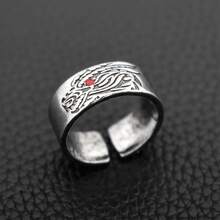 1pc Personalizado Simple Lucky Dragon Pattern Ring, Men's Zodiac Dragon Lunar New Year Accessories Vintage Open Ring Party Birthday Gift Jewelry - por defecto - Ver 9
