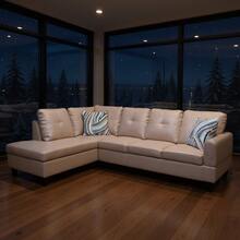 L-Shaped Sofa Sectional With Recliner,  Loveseat/Living Room/Apartment/Office Sofa, Couch/Futon/Bean Bag/Furniture/Muebles Para Sala - Latte(Left) - 查看 2