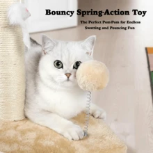 32" Tall Cat Scratching Posts For Indoor Cats Adults With 1 Hanging Ball 1 Dummy Mouse And 1 Cat Toy, Large Cat Scratch Post Cat Scratcher Includes Sisal Rope - Yellow - View 3