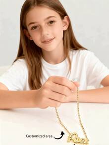 1 Stück personalisierte Edelstahl-Halskette mit Alex Buchstabensymbol, Doppelschicht Original Maßanfertigung - Personalisierter matter Buchstaben-Anhänger mit glänzenden Akzenten, glatte/matte Oberfläche Unisex Schmuckgeschenk, geeignet für Alltag oder besondere Anlässe, 18 Karat vergoldete personalisierte Halskette mit glänzenden Akzenten, Unisex