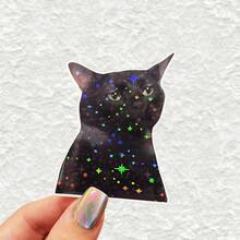1pc/3pcs Adorable Little Black Cat Sticker Creative Scratch Cover Vinyl Car Decoration Sticker Waterproof School Supplies - Multicolor - View 12