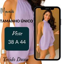 Elegant Women's One-Piece Jumpsuit With Neck Tie, Open Back, Duna Fabric, Summer Fashion Romper - Tử đinh hương - Xem 2